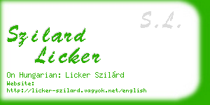 szilard licker business card