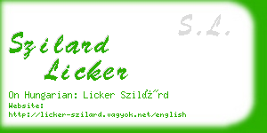 szilard licker business card